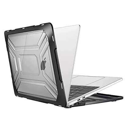 MOSISO Compatible with MacBook Pro 13 inch Case A2338 M2 M1 A2289 A2251, | Heavy Duty Plastic Hard Shell Case with TPU Bumper&Vertical Sleeve Bag with Pocket 2020-2023, Black