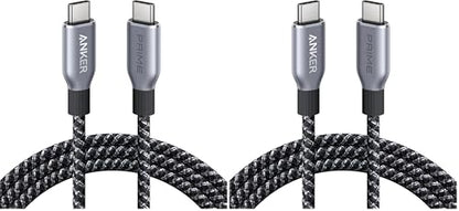 Anker Prime USB C to USB C Cable, 240W Fast Charging Cord, Upcycled-Braided Nylon with 100-Year Bend Durability for iPhone 17 Series, MacBook, Galaxy S24(6 FT) (Pack of 2) - size: 6FT (Pack of 2)