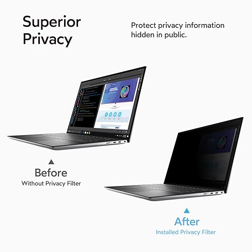 MOBDIK 14 Inch Laptop Privacy Screen Filter for 16:9 Aspect Ratio | 2 Pack Removable Laptop Privacy Screen Shield, Anti-Spy, Anti-Glare Blue Light Filter, Anti-Scratch