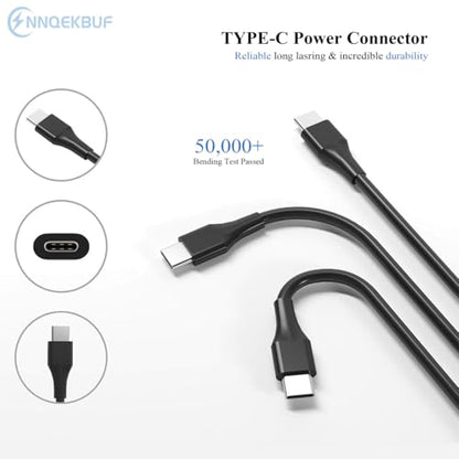 Laptop Charger 65W USB C Power Adapter Compatible with Dell Chromebook 3100 3110 5190 5300 3300 3380 3400 3500 Latitude 5400 5420 5430 5440 5520 5530 5540 7340 7420 7430 7440 7480 7490 3340 3440 3540 - color: Black
