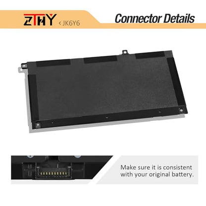 JK6Y6 40Wh Laptop Battery Replacement for Dell Latitude 3410 3510 3120 3140 | Vostro 5300 5401 5501 Inspiron 5300 5401 5408 5402 5509 5409 5508 5400 5406 7405 7300 7306 7500 2-in-1 Silver P32T P33T P97F - size: 7.56*3.9*0.2inch JK6Y6