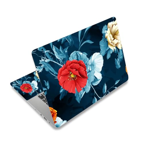 Laptop Skin Sticker Decal,12" 13" 13.3" 14" 15" 15.4" 15.6" Laptop Skin Sticker Protector Cover for Toshiba Hp Samsung Dell Apple Acer Leonovo Sony Asus Laptop Notebook (Blue Flower) - color: Blue Flower