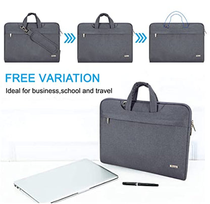 Voova 13.3-13 Inch Laptop Sleeve with Handle, MacBook Sleeve, Gray | Splash-proof laptop sleeve with handle and removable strap; fits 13-inch MacBook Air/Pro M1-M5, HP, Lenovo, Asus and Acer - color: Grey, size: 13-14 Inch(35 x 24 x 2.5 cm)