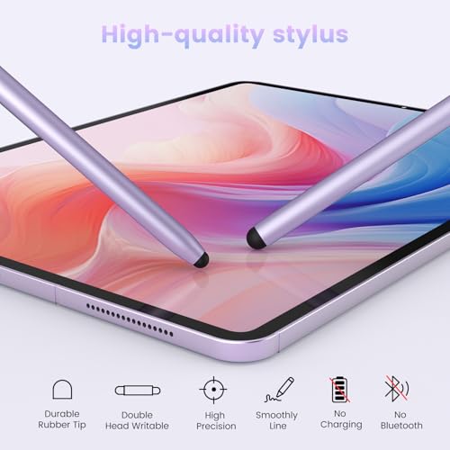 Stylus Pen for Touchscreen, 2-in-1 Magnetic Universal Stylists | High Sensitivity & Precision, Metal Barrel,Compatible with iPad,iPhone,Android Microsoft Surface Nintendo Switch Touchscreen - color: Dark Grey/Purple