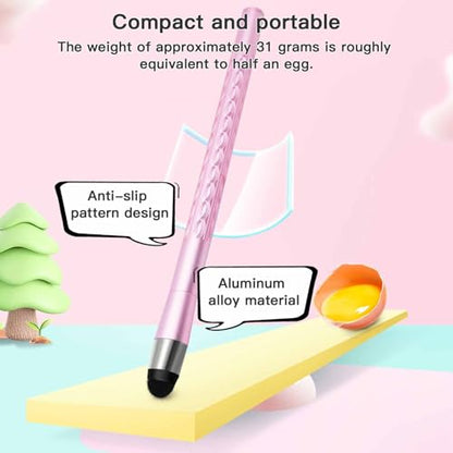 Extra Long Telescopic Stylus Pen for Touch Screens – Retractable Extendable Stylus with Precision Flocking Tip, Universal Compatibility with iPad/iPhone/Android, Lightweight & Durable (Pink) - color: Pink