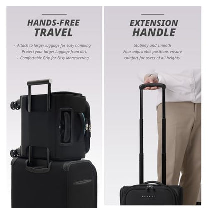 Verage Underseat Carry On Luggage with Wheels,14.5-Inch Plus Underseat | Personal Item Bag,Airline Approved, Laptop Compartment, USB Charging Port - color: Black, size: 14.5-Inch Plus Underseat