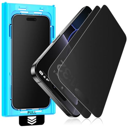 Mothca 2 Pack Matte Privacy Screen Protector for iPhone 15 Pro 6.1-inch [Auto Fit Box Dust-Free] Anti Spy Anti-Glare Anti-Fingerprint Full Coverage Tempered Glass, Smooth as Silk, Case Friendly - size: iPhone 15 Pro-6.1 Inch