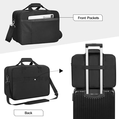 CURMIO Printer Case Compatible with HP Tango/Tango X, OfficeJet 200/250 | Wireless Mobile Printer Travel Bag, Luggage & Shoulder Strap, Padded Lining, 15.6" Padded Laptop Sleeve, Home & Travel Use
