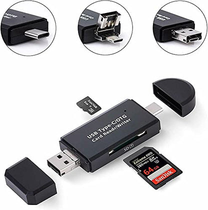 3 in 1 Type C Micro USB & USB OTG Adapter SD TF Card Reader