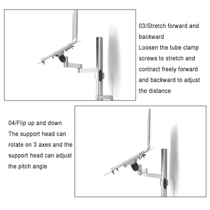 Laptop Wall Mount, Full Motion Adjustable Laptop Extended Arm, Adjustable Height/Angle, Aluminum Alloy Vented Cooling Tray, Holds 8kg, Fits 10 to 15.6 Inch Screen (B) - color: B
