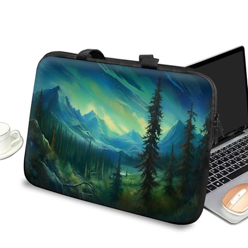 Laptop Carrying Case Sleeve 17 inch with Handle and Zipper, Tablet Case Laptop Cover Briefcase Portable Tote Bag for Men Women, Natural Forest - color: Natural Forest, size: 17 inch
