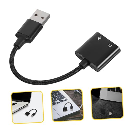 Sound Converter USB to Audio Jack Adapter External Sound Card Headset Microphone Splitter for Computers Laptops
