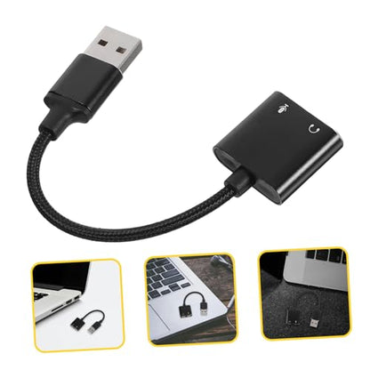 Sound Converter USB to Audio Jack Adapter External Sound Card Headset Microphone Splitter for Computers Laptops