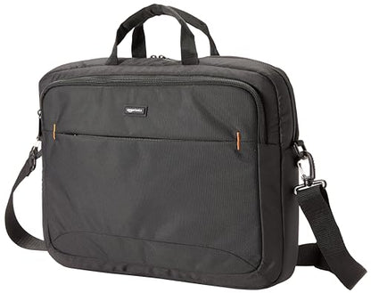 Amazon Basics Laptop Carrying Case with Shoulder Strap, 17.3 in, Black, Travel Business Briefcase, 10-Pack - size: 17.3 Inch, style: 10-pack
