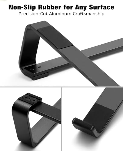 Thibault Laptop Stand for Desk - Aluminum Ergonomic Computer Stand，Laptop Riser, Cooling Laptop Holder, Compatible with MacBook Air Pro/Dell/HP/Lenovo/Alienware and 13-17 inches Laptops, Blue-Black - color: Blue Black