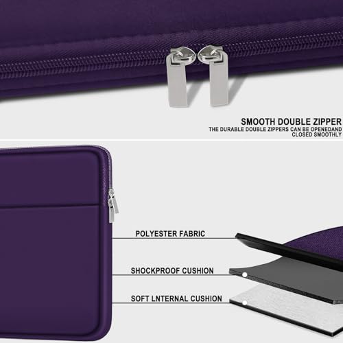 Laptop Sleeve Case 14 inch, Slim Traveling Laptop Cover with Zippered Pocket, Shockproof Protective Carrying Briefcase Computer Bag for 14" MacBook Air/Pro, HP, Dell, Lenovo, Acer, Dark Purple - color: Dark Purple, size: 14 inch