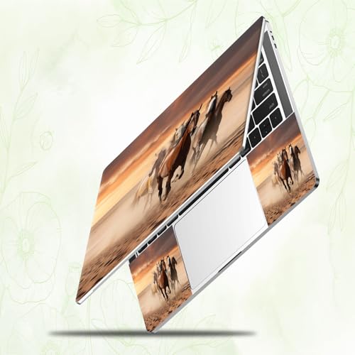 Laptop Skin Sticker Decal, Universal Reusable Vinyl Laptop Cover for 12" 13" 13.3" 14" 15" 15.4" 15.6" Notebook PC, Reusable Waterproof Scratch-Resistant with 2 Wrist Pads,Art Running Horse - color: Art Running Horse