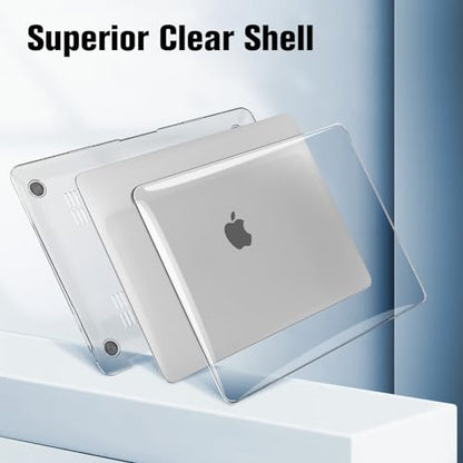 Fintie Case for MacBook Air 13 Inch A2337/A2179/A1932, Crystal Clear | Air 13.3'', 2018-2022, M1, Snap-On Shell Cover, Full Port Access, Easy On/Off, Lightweight - color: Crystal Clear