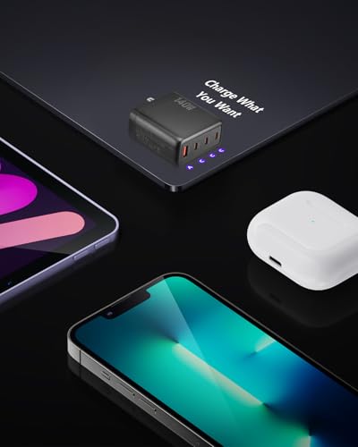 140W USB C Charger, 4-Port Foldable Compact Fast Laptop Charger Power Adapter, Advanced GaN Wall Charger, Compatible for MacBook Pro/Air, iPad Pro, iPhone 16 Pro, Galaxy S25/S24, Steam Deck, and More - color: Black