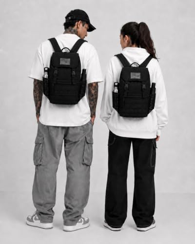 Small Black Tactical Backpack 15L – Military Daypack, For mens - size: 10L