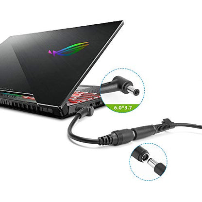 KFD 7.4mm x 5.0mm Female to 6.0mm x 3.7mm Male Adapter Plug Converter for Asus ROG Zephyrus Strix TUF G14 G15 M16 G16 Dell Alienware HP Gaming Laptop