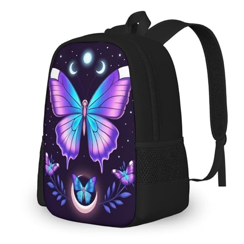 Travel Laptop Backpack, Water Resistant Computer Bag, Fashion Durable Travel Bag For Women Men Magic Moon Moth Mystical Goth Astrology Art - color: Color573