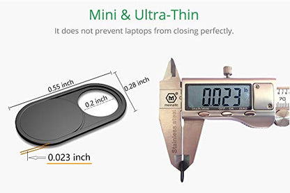 CloudValley Webcam Cover Slide, 0.023in Camera Cover Fit for Laptops, iMac, iPad, PC/Computer, Tablets, Ultra-Thin Web Blocker Protecting Your Privacy [2 Black+2 White]