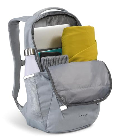The North Face Vault Everyday Laptop Pack, Mid Gy Dk Hth/TNF Blk-NPF, OSFA | Commuter Travel Bag, Water-Repellent Finish, Spacious Compartment - color: Mid Grey Dark Heather/Tnf Black-npf