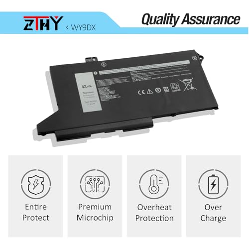 WY9DX Laptop Battery 42Wh Replacement for Dell Latitude 14 5420 15 5520 | Precision 15 3560 Series P137G P137G001 P104F P104F001 P104F002 1K2CF 01K2CF 0M3KCN 075X16 WK3F1 005R42 11.4V 3500mAh 3-Cell - size: 8.46*3.9*0.2inch WY9DX