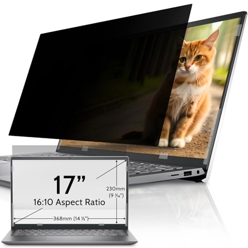 IPROKKO Laptop Privacy Screen 17 Inch for HP Dell Acer Asus Lenovo Thinkpad Envy XPS, 16:10 Aspect Removable 17in Anti Blue Light Glare Privacy Filter Shield, Anti Spy Computer Monitor Security Protector - size: 17" (16:10)