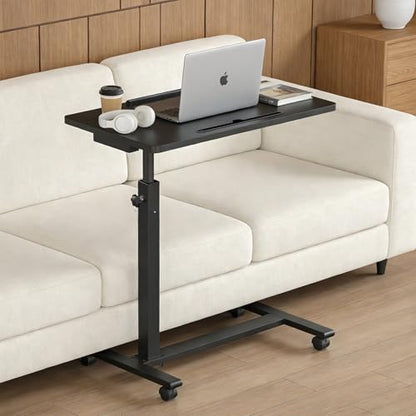 Eocnrhe Adjustable Overbed Bedside Table, Hospital Bed Table with Wheels, Portable Rolling Desk, Mobile Small Standing Desk, Rolling Laptop Stand, Computer Cart - size: 29.92inch