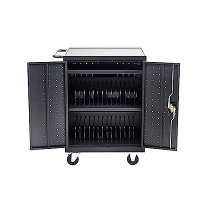 Pearington 32 Device Mobile Charging and Storage Cart for iPads, Chromebooks and Laptop Computers, Up to 13-inch Screen Size, Surge Protection, Front & Back Access Locking Cabinet - size: No Cord Management