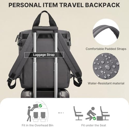G4Free Protective 16" Laptop Backpack, Large Work Bag for Men Women, Slim Casual Backpacks for Travel, College, Business, Dark Gray - color: Dark Gray