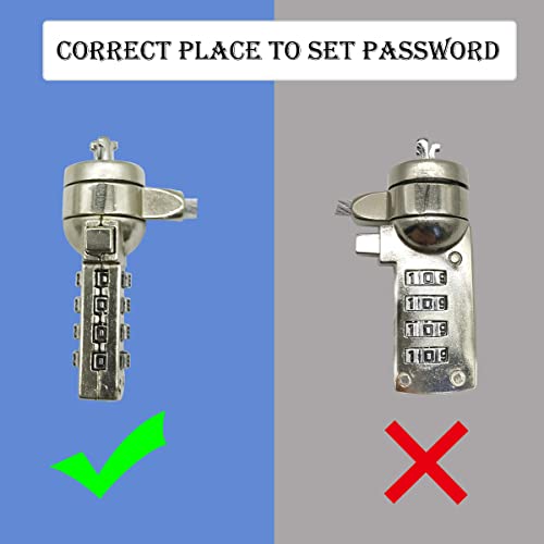 AOMGD 2 Pcs Laptop Lock Notebook Combination Lock Security Cable | 6-Foot, 4 Digit Password Protections, Theft Deterrent, Suitable for 3x7mm Keyholes - color: Silver