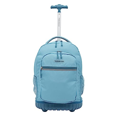 Travelers Club 18" Rolling Backpack with Shoulder Straps, Aqua - color: Aqua, size: 18 Inch