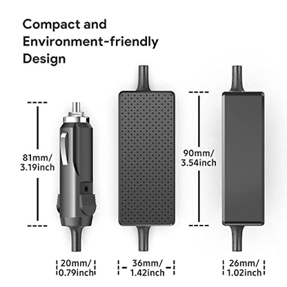 KFD Universal Laptop Car Charger PD 100W 90W 87W 67W 65W 61W 45W USB C DC Adapter for MacBook Surface Lenovo Dell HP Gateway Asus Acer Samsung Sony Monitor LG TV Soundbar Speaker Power Station Cord