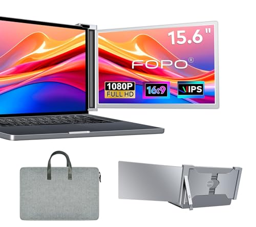 15.6" Laptop Screen Extender Monitor Portable FHD 1080P IPS, Dual Monitor Extender for 13"-17.3" Laptops, Compatible with MacOS, Windows - size: 15.6 inches