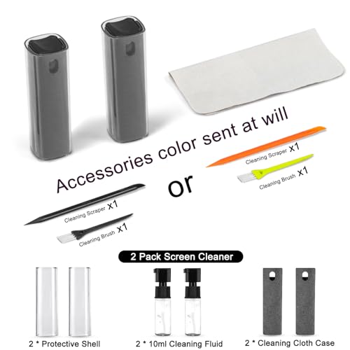 walrfid 2 Pack Computer Screen Cleaner, MacBook Screen Cleaner Spray and Wipe, Electronic Computer Laptop Cleaning Kit for iPad Pro, iPhone, Smartphone, Monitor, Car Display, Tablet, TV Screens, Grey - color: Grey, Grey