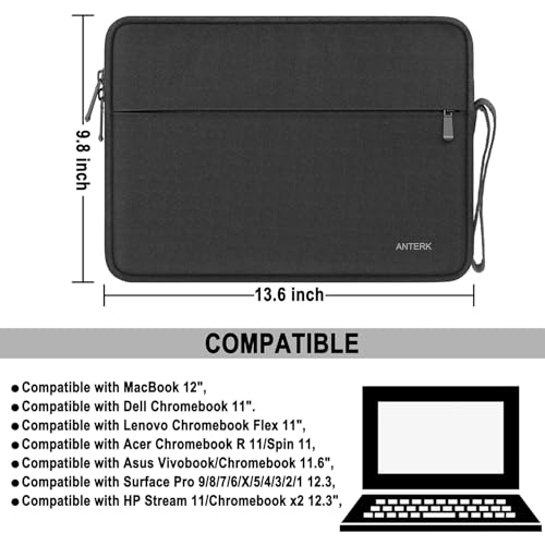 Laptop Sleeve 13 Inch, Water Resistant Traveling Computer Cover with Handle | Laptop Case, Shockproof Protective Carrying Laptop Bag Compatible for 14 Inch MacBook Air/Pro, HP, Dell, Asus, Lenovo, Black - color: Black, size: 13 Inch