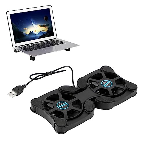 Laptop Cooling Base Foldable Laptop Notebook Cooler Cooling Pad Ergonomic Ventilated with Fans Fits 11-18 Inches Notebook Cooling Base