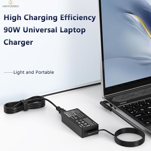 90W Universal Laptop Charger AC Adapter | Compatible with HP Lenovo Dell Acer Asus IBM Sony Gateway Fujitsu notebooks & Chromebooks. Includes 17 tips.