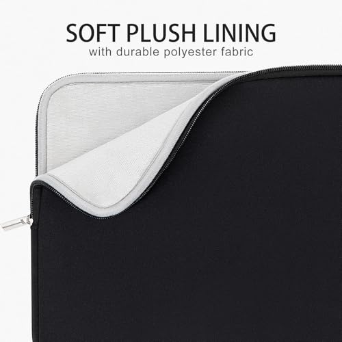 RAINYEAR 15.6 Inch Laptop Sleeve Case Compatible with 15.6 Inch Computer Chromebook PC Notebook Ultrabook, Protective Soft Padded Lightweight Laptop Carrying Bag Cover, Black - color: Black, size: 15.6 Inch