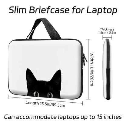14 15 15.4 15.6 inch Laptop Handle Bag Computer Bag, Pouch Holder Notebook Sleeve Cover Soft Case Compatible for Dell,Lenovo,Toshiba HP, Asus Notebook-Cute Black Cat - color: Cute Black Cat