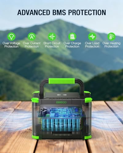 500W Portable Power Station, Solar Generator 519.48Wh Lithium Battery Power | Generator Outdoor Solar Generator with 2 * 120V AC Outlets, Mobile Battery Backup Pack for RV Trip Camping, Adventure, Home - color: Green