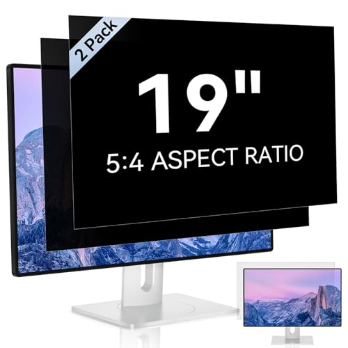 [2 Pack] 19 Inch Computer Privacy Screen for 5:4 Aspect Ratio Widescreen Monitor, Eye Protection Anti Glare Blue Light Computer Monitor Privacy Filter, Removable Anti-Scratch 19in Protector Film - size: 19" (5:4)