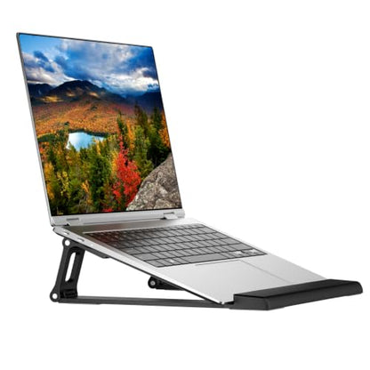 Laptop Stand for Desk ABS+Metal Portable Computer Riser Notebook Holder Printer Stand Office Desk Accessories Compatible with MacBook Air, Pro, Dell, HP, Lenovo and All 10-17" Laptops - color: Z-Black