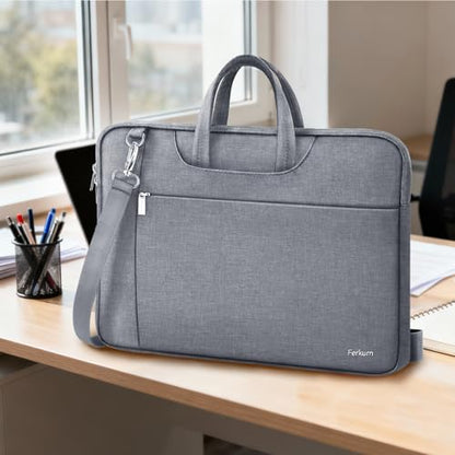 Ferkurn 15.6 16 Inch Laptop Case Bag for Women Men Compatible with MacBook Pro M5/HP OmniBook Omen Envy/Lenovo Yoga IdealPad/Dell Pro Inspiron, Carrying Briefcase Computer Messenger Bag Case, Grey - color: Heather Grey, size: 15.6 inch