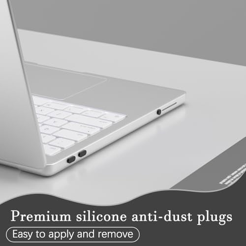 ProElife 7 Pcs Anti Dust Dirt Plug Cups Set for MacBook Neo, Black | Durable & Reusable Silicone Laptop Accessories, Custom Fit Design, Easy to Clean Non-Slip Stuff for Macbook USB-C & Headphone - color: Black