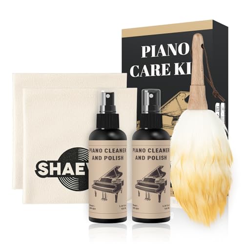 Piano Cleaner & Polish Kit ProTone All-in-One Piano Care Kit | Piano Maintenance Accessories for Grand, Upright & Digital Pianos - Restores High Gloss Shine & Protects Finish