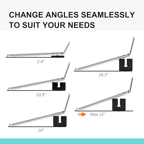 Magnetic Adjustable Travel Laptop Stand for Digital Nomads and Business Travelers. Compact, Foldable, and Ideal for Desk Use. Elevate Your Work Experience with Our Laptop Riser on the Go (Dark Gray) - color: Dark Gray